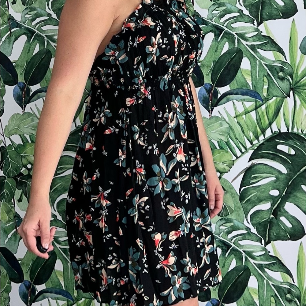 Floral open back dress